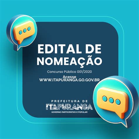 Edital de Nomeação Concurso Público 001 2020 Prefeitura Municipal