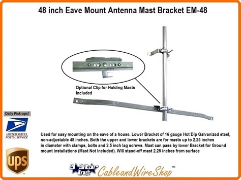 Wifi Tv Antenna Mast Bracket 48 Inch Roof Eave Wall Mount