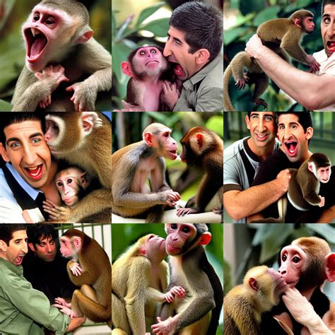 A Capuchin Monkey Biting Ross Geller Ross Geller Stable Diffusion