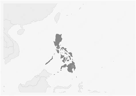 Premium Vector Map Of Asia With Highlighted Philippines Map