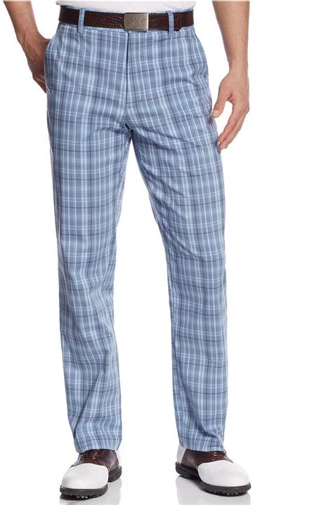 Greg Norman For Tasso Elba Tonal Plaid Golf Pants, $39 | Macy's | Lookastic