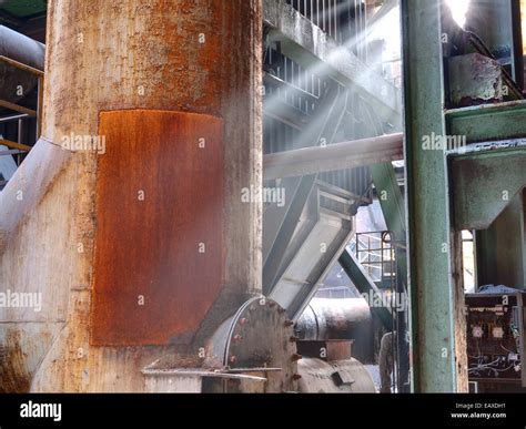 interior of old steel mill Stock Photo - Alamy