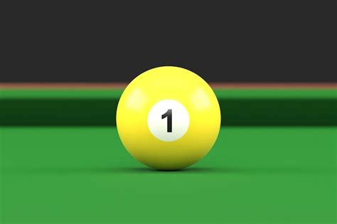 Premium Photo Billiard Ball Number One Yellow Color On Billiard Table