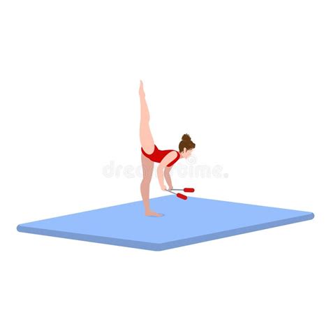 Gear Equipment For Mat Gymnastic Icon Cartoon Vector Vault Center Stock Vector Illustration