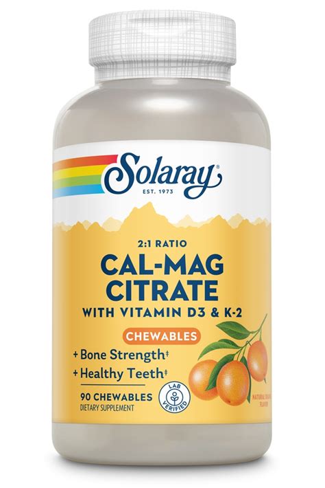 Solaray Cal Mag Citrate With Vitamin D K Natural Orange