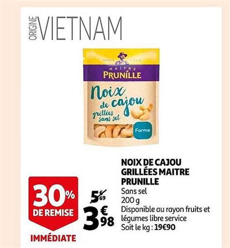 Promo Noix De Cajou Grillées Maître Prunille chez Auchan iCatalogue fr