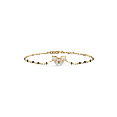 Buy Zina Butterfly Diamond Mangalsutra Bracelet Online Caratlane