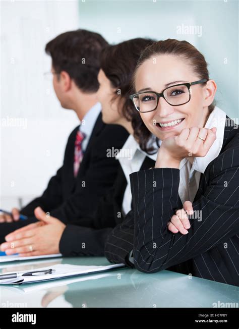 Beautiful Young Businesswoman In A Meeting Stock Photo Alamy