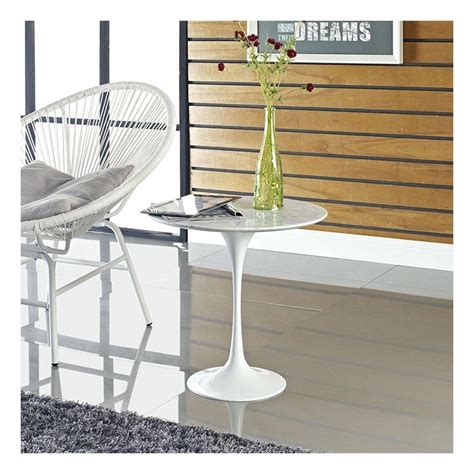 Buy Modern Round White Marble Side Table Lippo