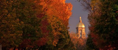 Download Majestic Panoramic View Of University Of Notre Dame Wallpaper