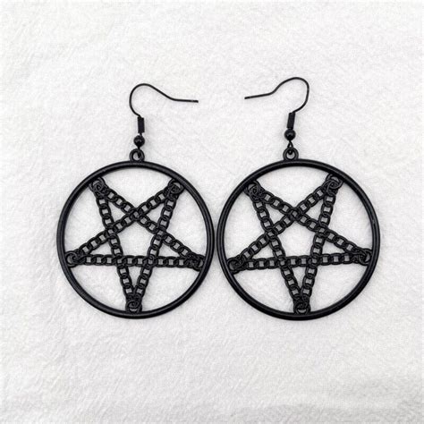 Amulet Gothic Pentagrams Pendant Earrings Punk Jewelry Gift For Women