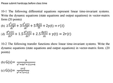 SOLVED Please Submit Hard Copy Before Class Time 10 1 The Following