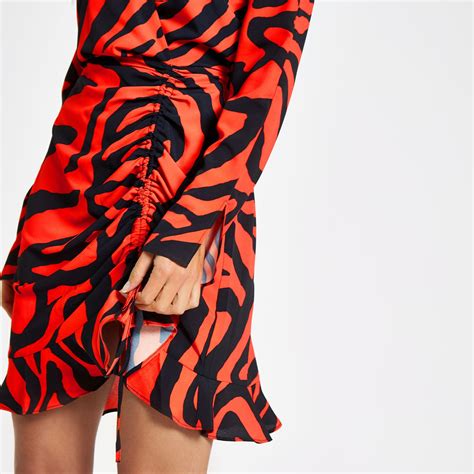 Buy River Island Pink Zebra Dress Cheap Online