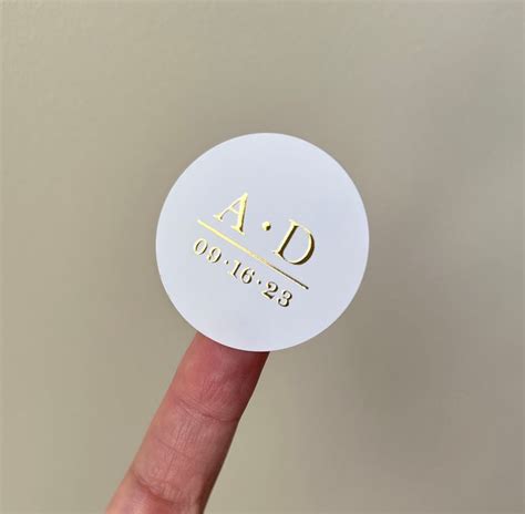 Gold Foil Sticker Label Modern Round Foil Favor Envelope Labels Gold