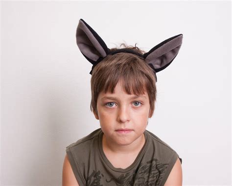 Bat Ears Headband Bat Costume Black and Gray Ears Head Band - Etsy UK