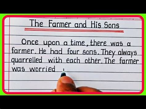 Farmer And His Sons Story In English Writing Moral Stories