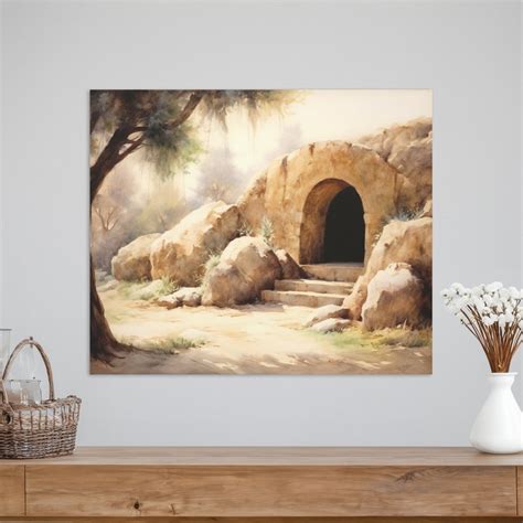 The Tomb is Empty, Jesus Painting, Easter Painting, Christian Wall Art ...