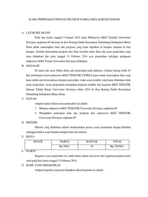 Pdf Laporan Perpisahan Kkn Dokumen Tips