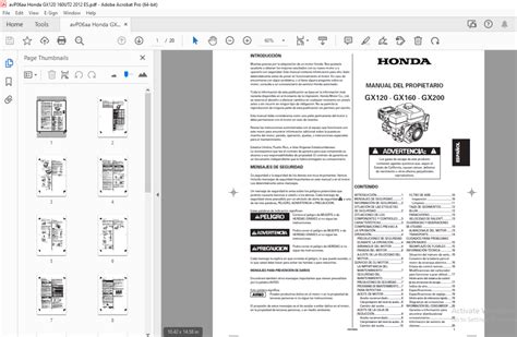 Honda Gx120 Gx160 Gx200 Manual Del Propietario Pdf Heydownloads Manual Downloads