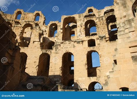 Murs Ruineux D Amphitheatre D El Djem Photo Stock Image Du Vieux