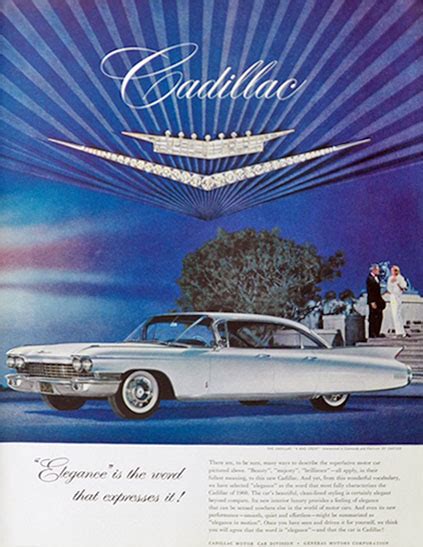 1960 Vintage Cadillac Ad ~ Elegance is the Word, Vintage Cadillac Ads