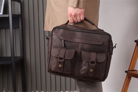 Leather Messenger Bag Men, Leather Work Bag Men, Messenger Shoulder Bag ...