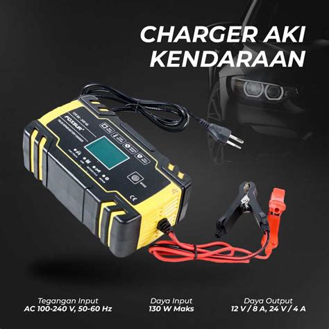 Jual Foxsur Charger Aki Mobil Motor 130w 1224v 150ah With Lcd