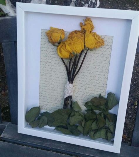 Dried Roses And Leaves Inside A Mattes Museum Frame Dried Flowers Diy