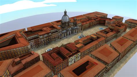 Piazza Navona Lowpoly Toon Buy Royalty Free 3D Model By Pikoandniki