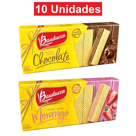 Caixa Bolacha Wafer Bauducco Morango Ou Chocolate G Shopee Brasil