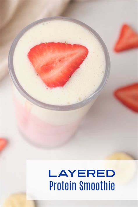 Strawberry Banana Layered Protein Smoothie Recipe Mama Likes To Cook