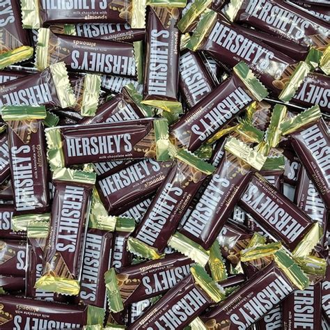 Hersheys Milk Chocolate With Almonds Snack Size Candy Bars Crunchy