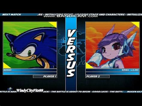 WCFITZ88 Mugen Battles Sonic Vs Sash Lilac YouTube