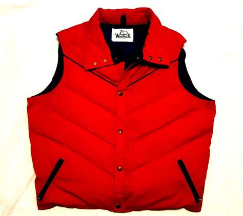 Puffer Vest Mens Ski Vest Woolrich Down Vest Vintage Ski Vest Mens Red