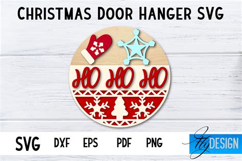 Christmas Door Hanger Svg Circle Svg Graphic By Flydesignsvg