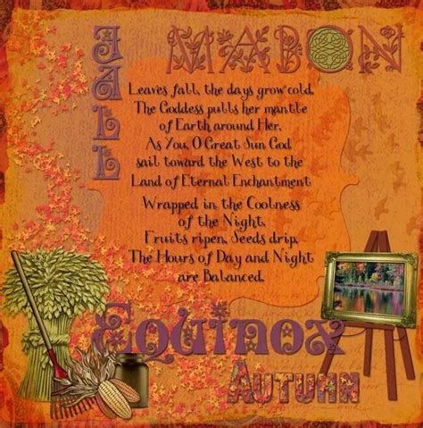 Mabon poem | Mabon, Autumnal equinox, Sabbats