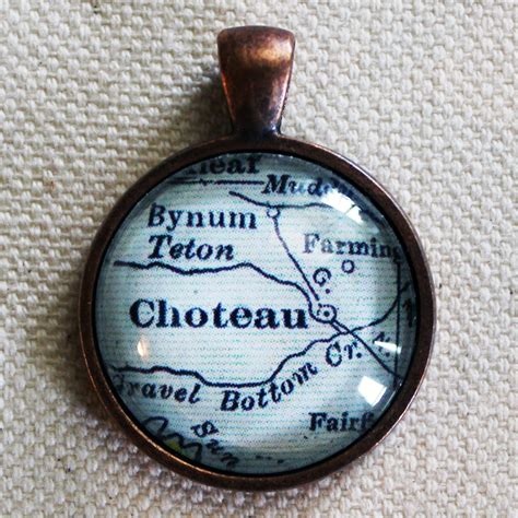 Choteau Montana Vintage Map Pendant – Warbles with Bella