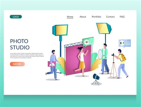 Landingpage Designvorlage F R Fotostudio Vektor Website Premium Vektor