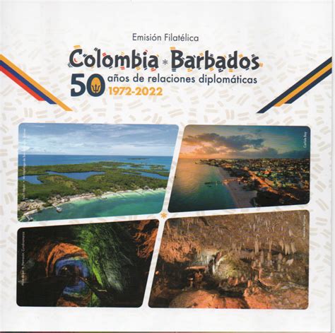 Emisión Postal “colombia Barbados 50 Años De Relaciones Diplomáticas 1972 2022