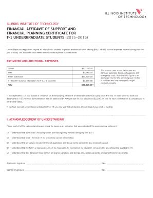 Fillable Online Bit Edu Financial Affidavit Of Support And Financial