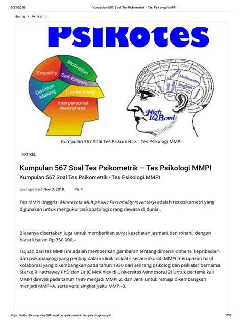 Contoh Soal Mmpi Tes Psikometrik Mmpi Dr Ni Wayan Ani P Software