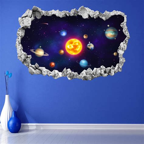 Planets Space Solar System Wall Sticker Mural Decal Print Art Etsy