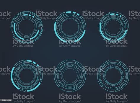 Circle Technology Elements Set Futuristic Hud Interface Stock Illustration Download Image Now