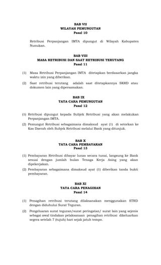 Perda Kabupaten Nunukan Tentang Retribusi Perpanjangan Izin Tenaga