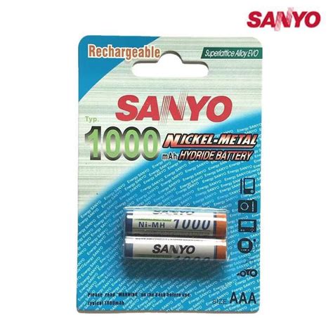 Sanyo ถ่านชาร์จ Aaa 1000 Mah Nimh Rechargeable Battery 4 ก้อน Shopee