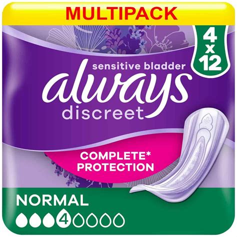 Multipack 4x Always Discreet Pads Normal 300ml 12 Pack