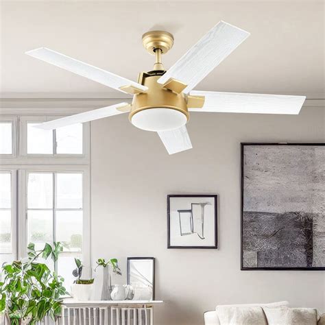 Yitahome Modern Ceiling Fan With Led Light And Wall Switch Remote