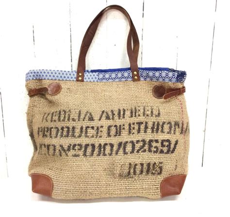 Sac Cabas Toile De Jute Sac De Caf Bleu