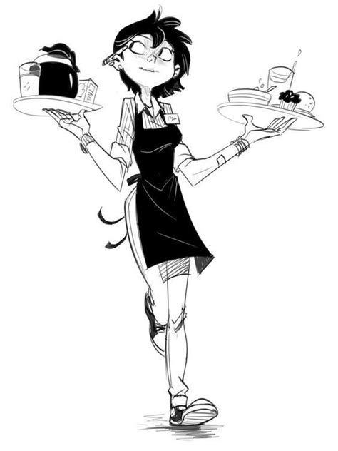 Waitress Drawing Art Et Illustration Types De Personnages Art De