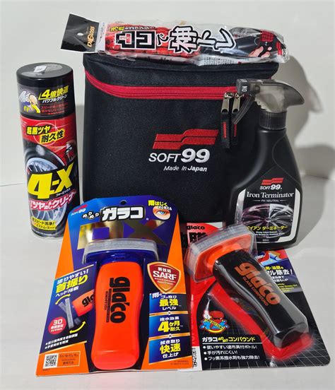 SOFT99 sett í vandaðri tösku. | ShineDetail.is - Bílahreinsivörur